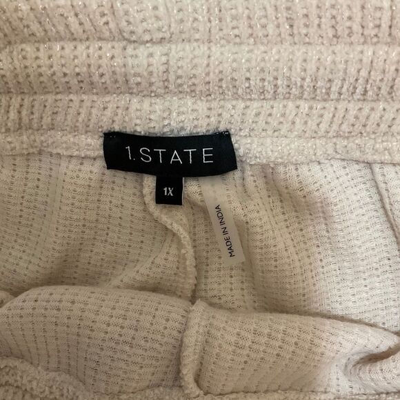 1.STATE Plus Tassel Tie Pocketed Jogger Pants Off White Cream Size 1X NWT - Picture 4 of 7